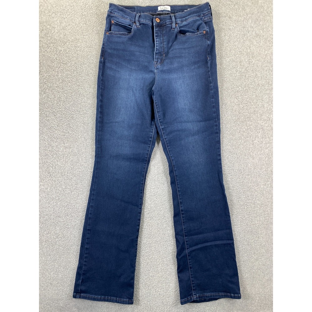 Nicole Miller Soho High Rise Bootcut Jeans Women's 14 Dark Wash Stretch Denim